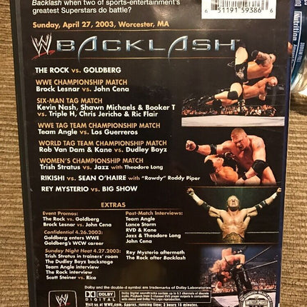 WWE - Backlash 2003 (DVD, 2003) Lesner Goldberg Rock Cena Triple H