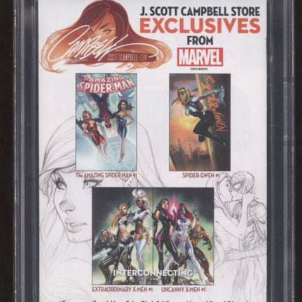 Amazing Spider Man #15 Signed J Scott Campbell CGC 9.6 NM+ 1st MJ Iron Spider