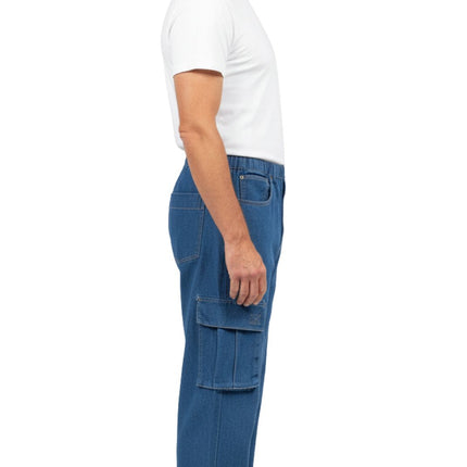 Men’s Double Cargo Pocket Pull-On Jeans – Rugged Cargo Pants in Cotton Blend Fabric