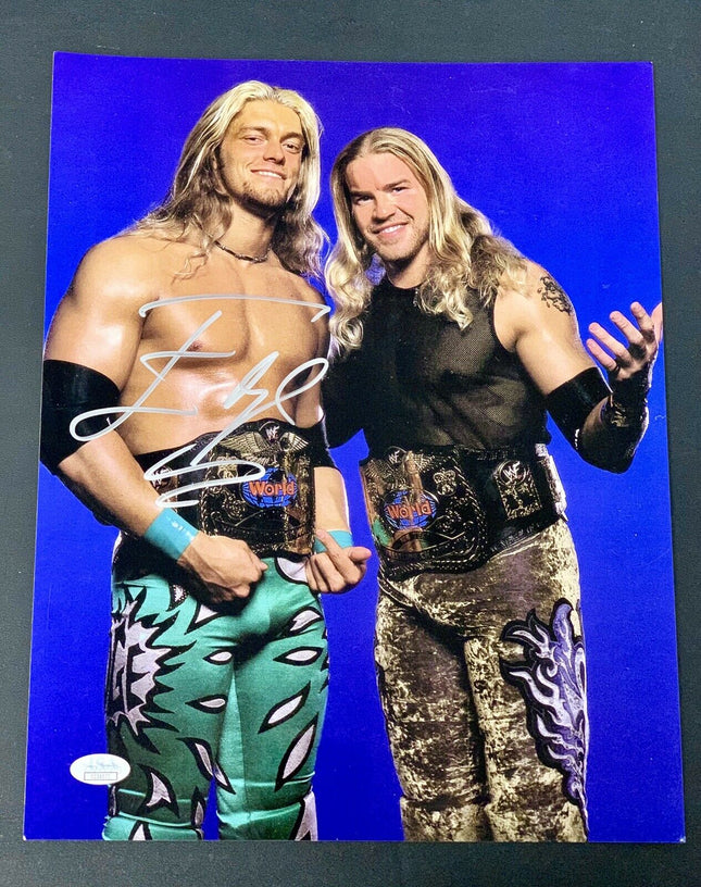 WWE Edge Signed 11x14 Photo W/ JSA COA Hall Of Fame W/ Christian Wrestling 2