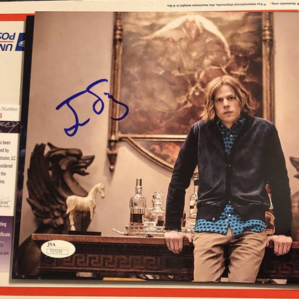 Jesse Eisenberg Signed Lex Luthor 8x10 Autographed Photo JSA COA DC Superman Bat