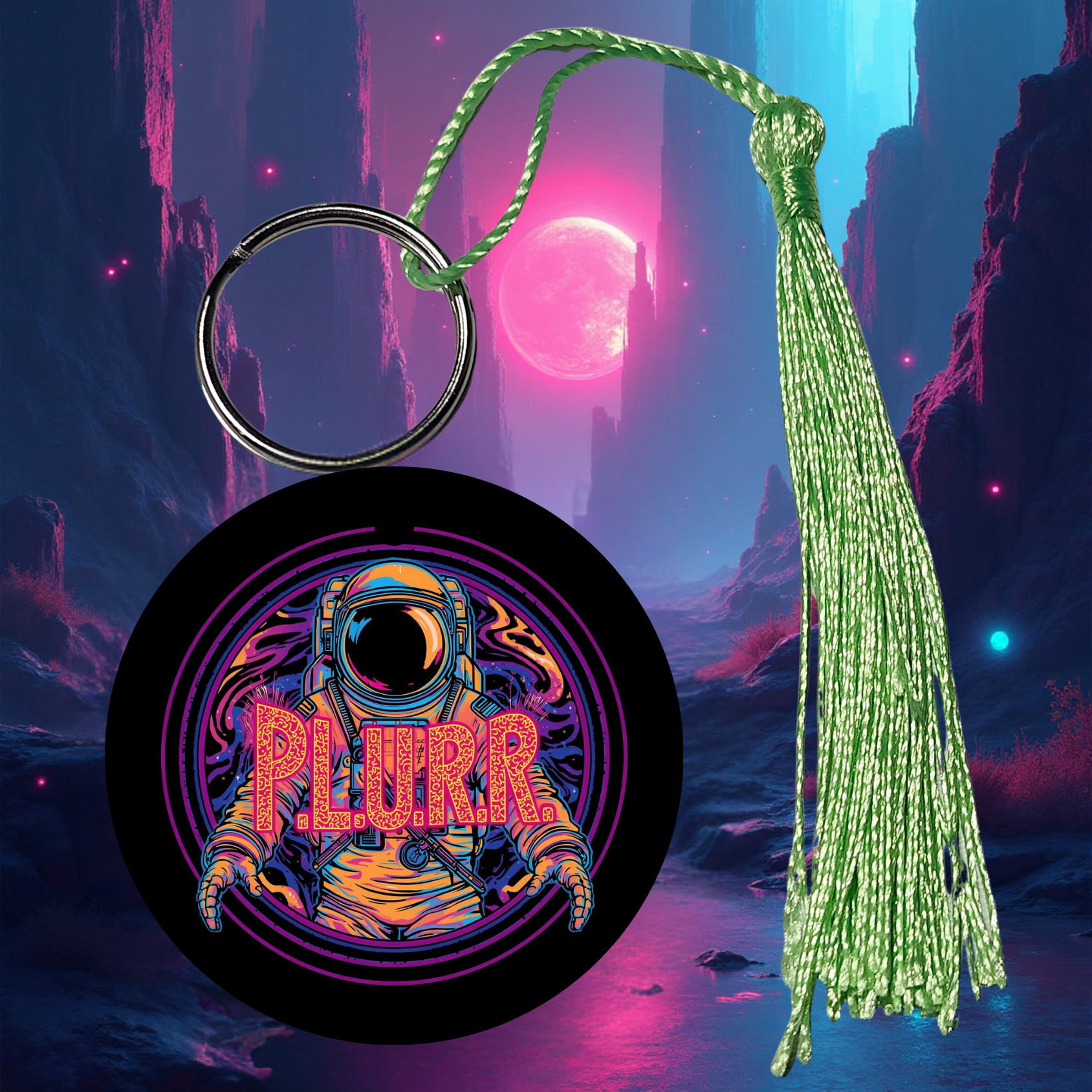 PLURR Aluminum Keychain for Raves and Festivals