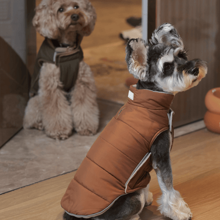 Reversible Dog Vest Jacket - Orange Grey