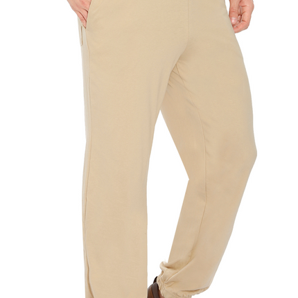 Mens Pull On Elastic Waist Knit Pants - Relaxed Dressing for Comfort
