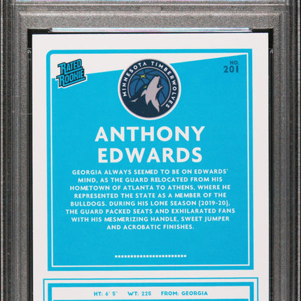 Anthony Edwards 2020 Panini Donruss #201 PSA 9