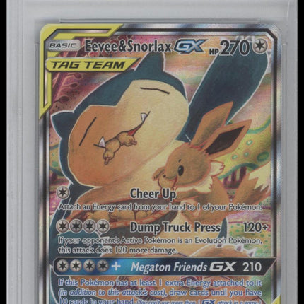 Eevee & Snorlax Gx 2019 SM Black Star #SM169 Promo-Tag Team Tins PSA 10