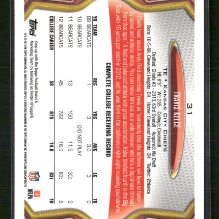Travis Kelce 2013 Topps #31