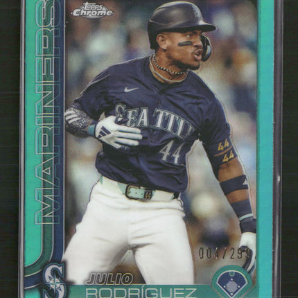 Julio Rodríguez 2025 Topps Chrome #261 Aqua Lava Refractors