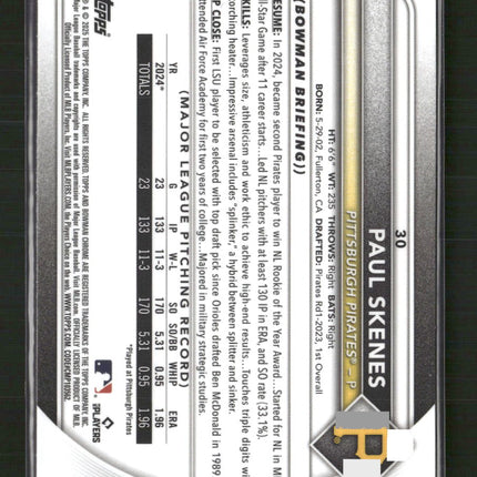 Paul Skenes 2025 Bowman #30 Purple Pattern #/199