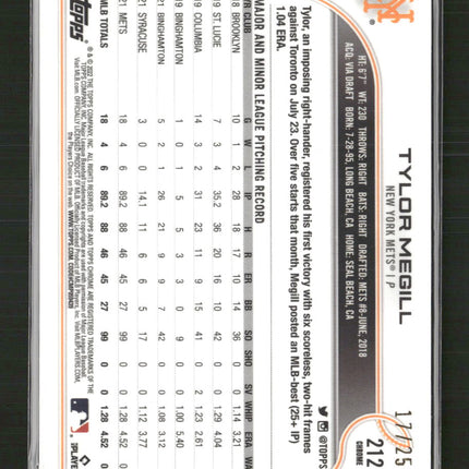 Tylor Megill 2022 Topps Chrome #212 Orange Refractor #/25