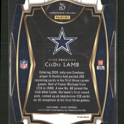 CeeDee Lamb 2020 Panini Select #157 Maroon Prizm Die Cut