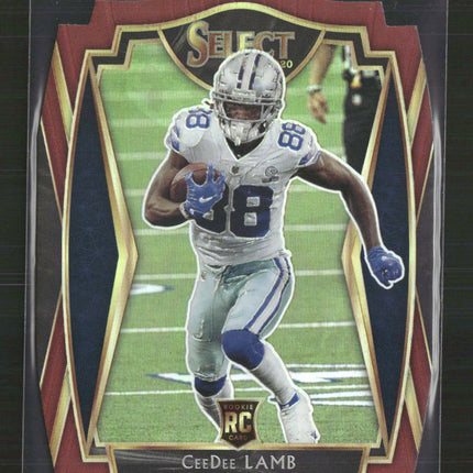 CeeDee Lamb 2020 Panini Select #157 Maroon Prizm Die Cut