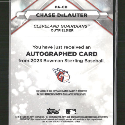 Chase DeLauter 2023 Bowman Sterling #PA-CD Prospect Autographs