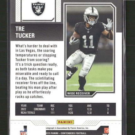Tre Tucker 2023 Panini Contenders #136