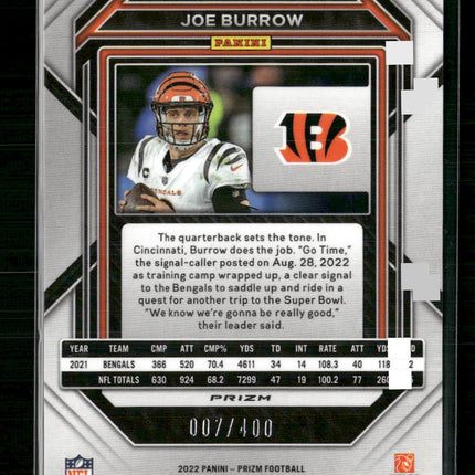 Joe Burrow 2022 Panini Prizm #56 Pandora #/400