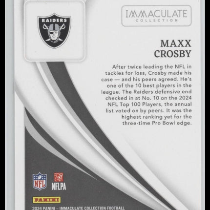 Maxx Crosby 2024 Panini Immaculate Collection #15 Red #/65