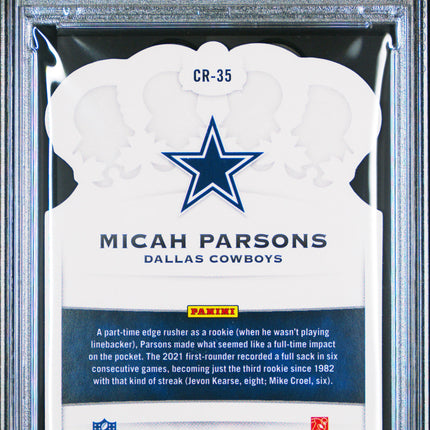Micah Parsons 2021 Panini Chronicles Crown Royale #CR35 Crown Royale PSA 10