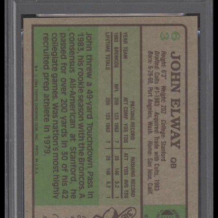 John Elway 1984 Topps #63 PSA 9