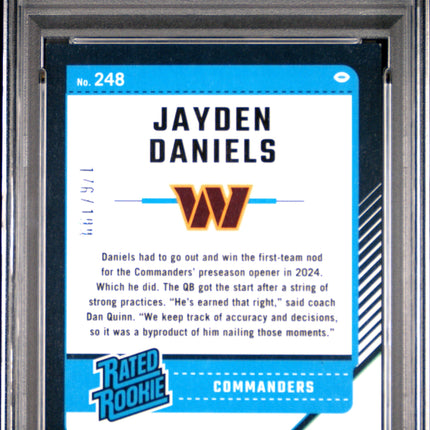 Jayden Daniels 2024 Panini Donruss Optic #248 Blue PSA 9