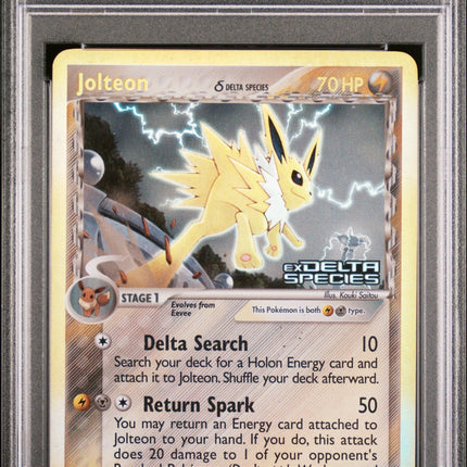 Jolteon-Rev.Foil 2005 Pokemon Ex Delta Species #7 Delta Species PSA 6