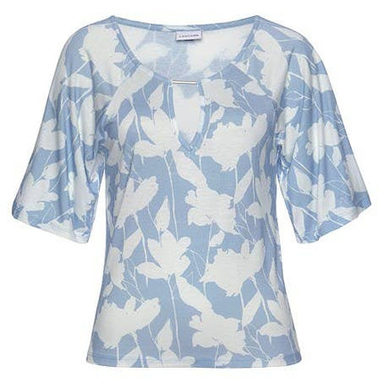 Sky Blossom Keyhole Top