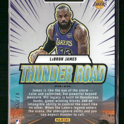 LeBron James 2024-25 Panini Mosaic #3 Thunder Road Mosaic Reactive Blue #/99
