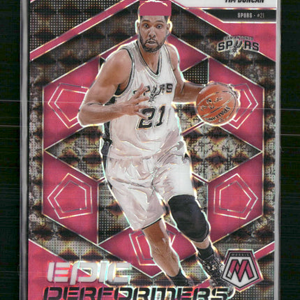 Tim Duncan 2024-25 Panini Mosaic #19 Epic Performers Mosaic Pink #/10