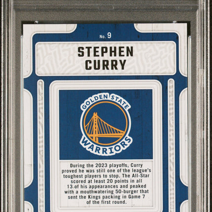 Stephen Curry 2023 Panini Donruss Hardwood Masters #9 Hardwood Masters-Hl PSA 10