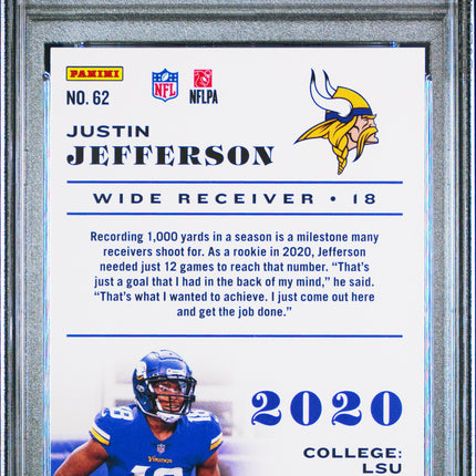 Justin Jefferson 2020 Panini Chronicles #62 PSA 9