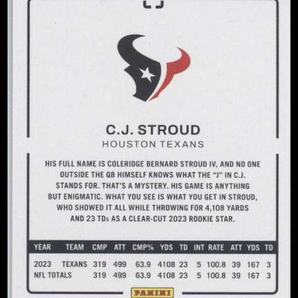 C.J. Stroud 2024 Panini Photogenic #45 Blue #/99