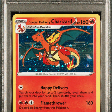 Sp.Delivery Charizard 2022 Pokémon SWSH BSP #075 Pokémon Center Uk-Holo PSA 8
