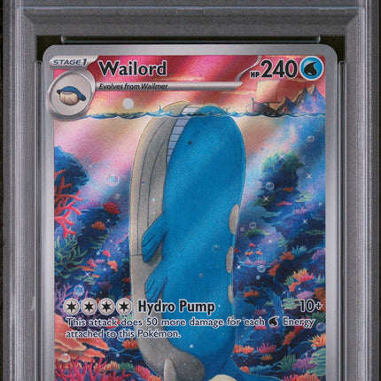 Wailord 2025 Pokemon Jtg En-Journey Together #162 Illustration Rare PSA 9