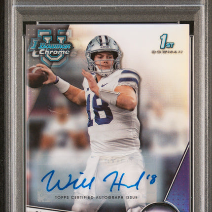 Will Howard 2023 Bowman University Chrome #93 Autograph-Refractor PSA 9