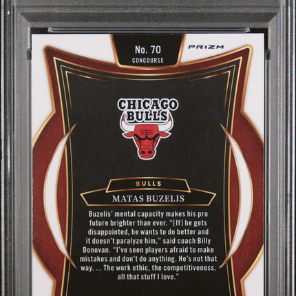 Matas Buzelis 2024 Panini Select #70 Red Cracked Ice PSA 9