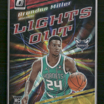 Brandon Miller 2023-24 Donruss Optic #2 Lights Out Red and Gold #/99