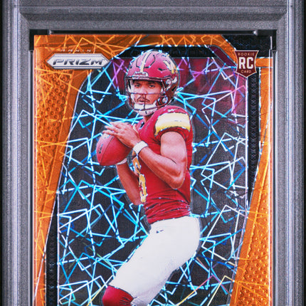 Jayden Daniels 2024 Panini Prizm #347 Lazer Prizm PSA 9