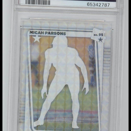 Micah Parsons 2021 Panini Clearly Donruss #95 Holo Mosaic PSA 9