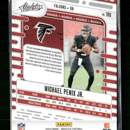 Michael Penix Jr. 2024 Panini Absolute #108 Red Squares #/499