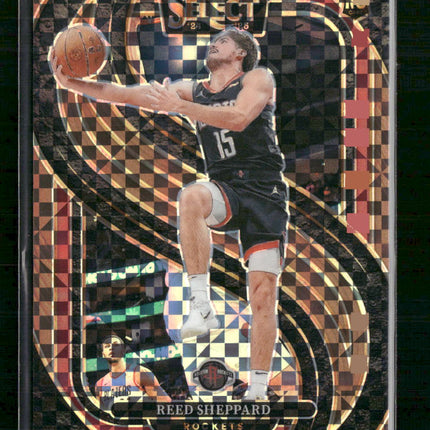 Reed Sheppard 2024-25 Panini Select #181 Bronze Checker Prizm #/49
