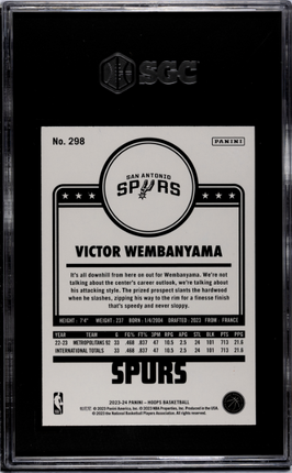 Victor Wembanyama 2023-24 Panini Hoops #298 SGC 10