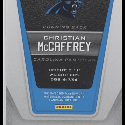 Christian McCaffrey 2019 Panini Certified #SU-CM Superb Swatches #/299