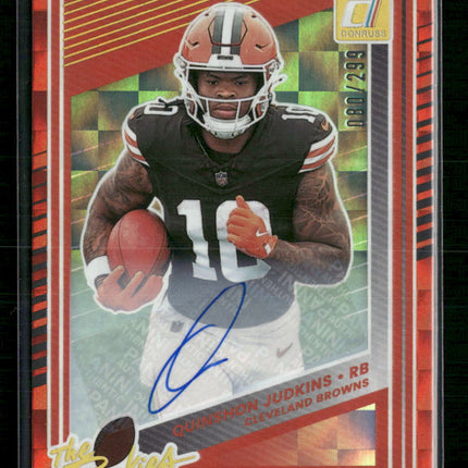 Quinshon Judkins Donruss #26 Red Auto /299 The Rookies