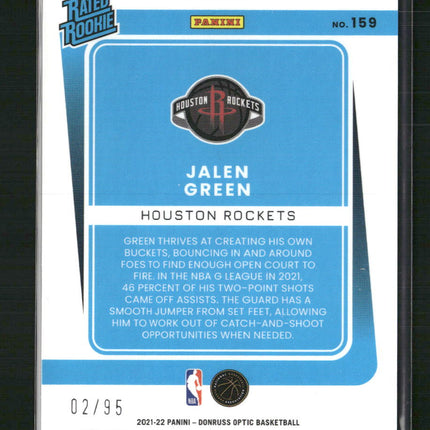 Jalen Green 2021-22 Donruss Optic #159 Fast Break Purple #/95