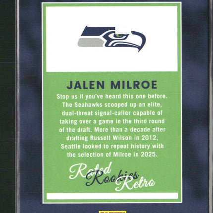 Jalen Milroe Donruss #16 Rated Rookie Retro