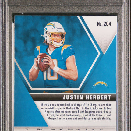 Justin Herbert 2020 Panini Mosaic #204 PSA 8