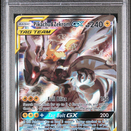 Pikachu & Zekrom Gx 2019 Pokemon Black Star Promo #SM168 Tag Team Tins-Fa PSA 9