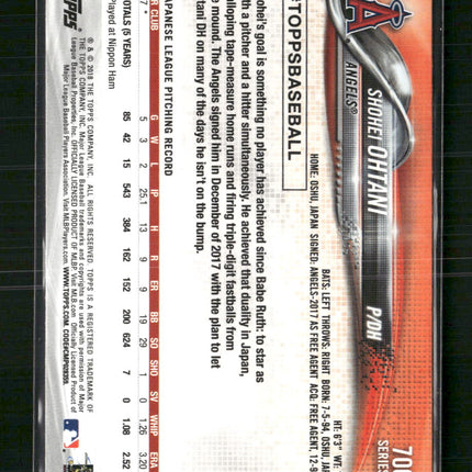 Shohei Ohtani 2018 Topps Rookie #700