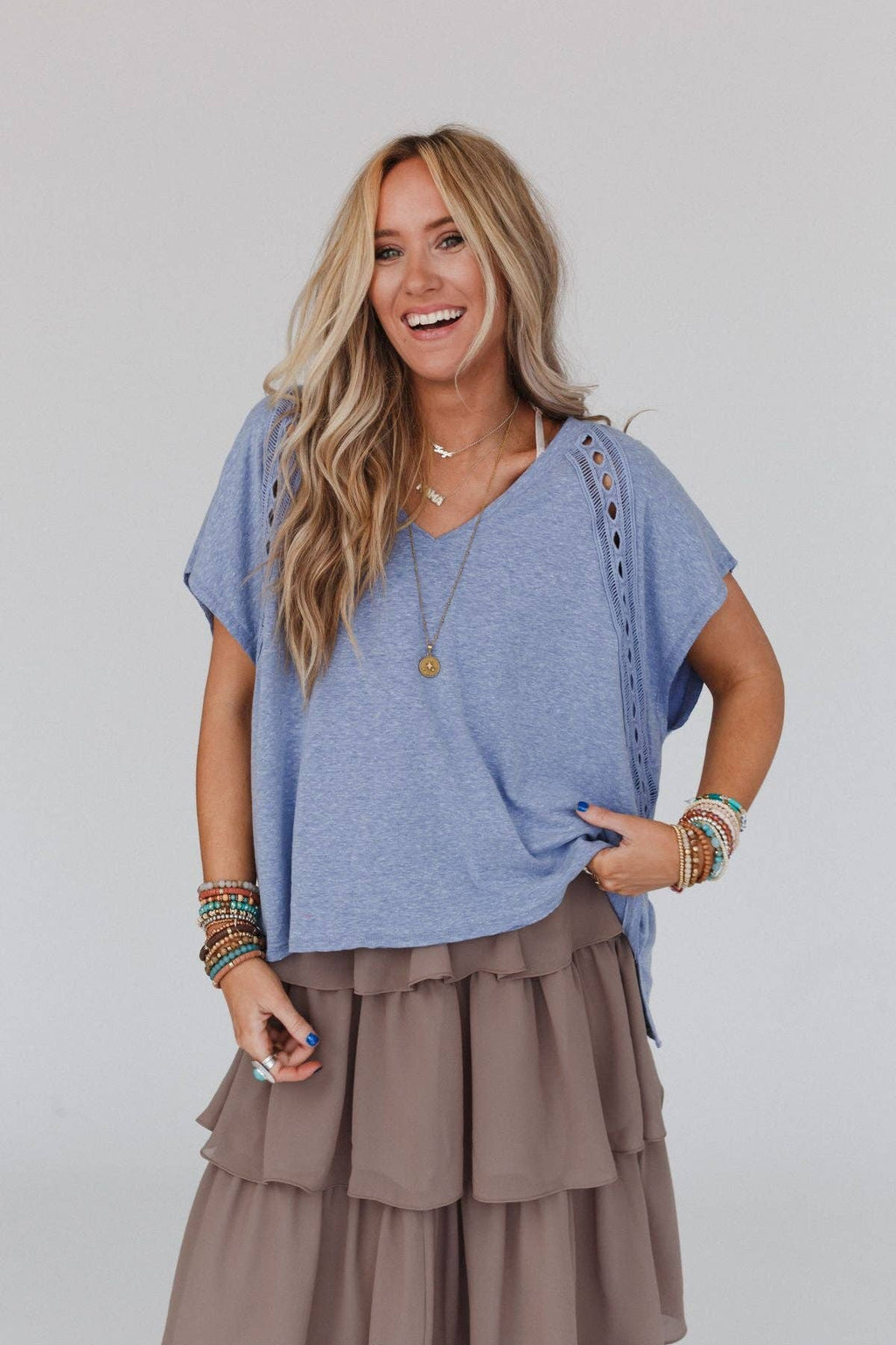 Camden Lace V Neck Top