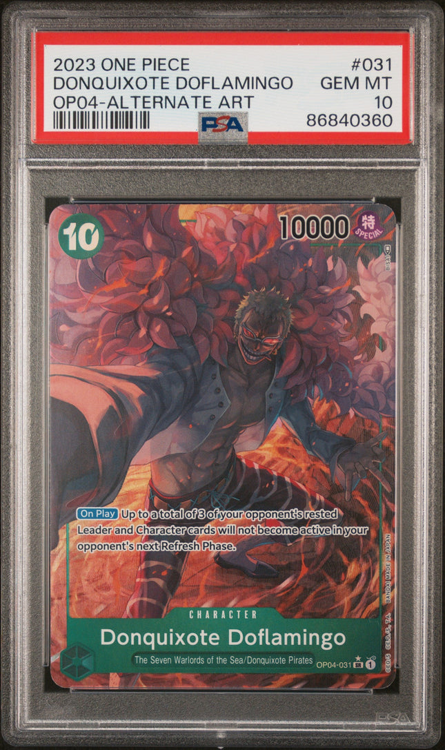 2023 One Piece Op04-Kingdoms Of Intrigue Donquixote Doflamingo 10 PSA #031