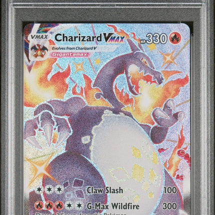 2021 Pokemon Sword & Shield Shining Fates Charizard Vmax 9 PSA #SV107